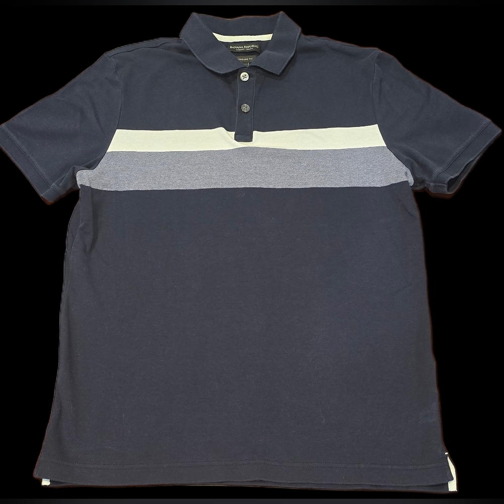 Banana Republic Men's M, Polo Shirt In Navy: Refined Charm, Preppy, Modern